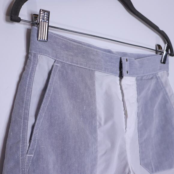 MAISON MARTIN MARGIELA MM6 Patchwork Linen Shorts Blue Casual Women's 38/US 6 - Picture 4 of 9